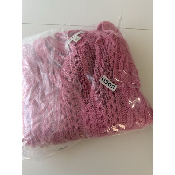 Barbiecore romantic Pink TOMMY HILFIGER Cable Knit pullover Sweater L Y2k 90s - Picture 8 of 8